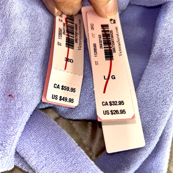 Victoria's Secret Terry Cloth underwire bikini top & bottom lavender purple - Picture 12 of 13